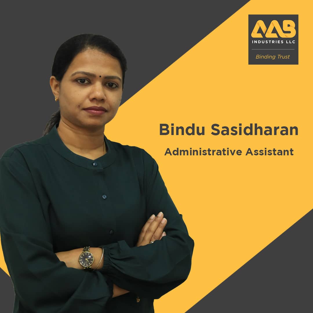 Bindu sasidharan administrative assistant at AAB Industries